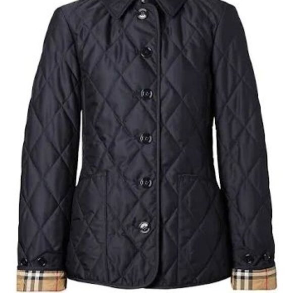 Burberry Black Quilted Jacket Size M - Picture 5 of 16